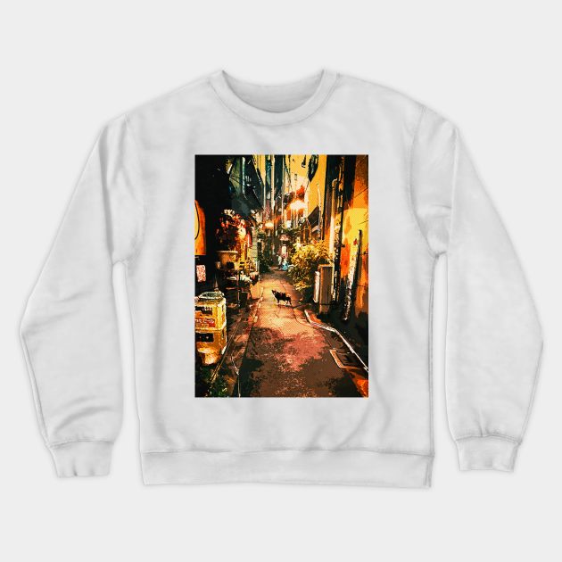 Japan Streets Crewneck Sweatshirt by syanart